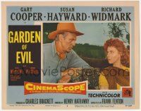 5c672 GARDEN OF EVIL LC #5 '54 close up of Gary Cooper staring at sexy Susan Hayward!