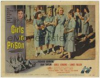 5c683 GIRLS IN PRISON LC #3 '56 bad girl cat fight border art, Adele Jergens & other women in yard!