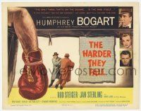 5c184 HARDER THEY FALL TC '56 Humphrey Bogart, Rod Steiger, cool boxing artwork, classic!