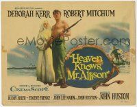 5c194 HEAVEN KNOWS MR. ALLISON TC '57 barechested Robert Mitchum & nun Deborah Kerr!