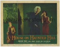 5c705 HOUSE ON HAUNTED HILL LC #8 '59 woman screams at crazy white-haired female monster!