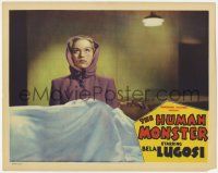 5c707 HUMAN MONSTER LC '39 c/u of Greta Gynt by body on operating table, from Edgar Wallace story!