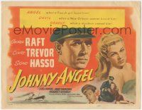5c223 JOHNNY ANGEL TC '45 George Raft & sexy French Claire Trevor in New Orleans!