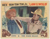 5c739 LAW OF THE WILD chapter 1 LC '34 great image of Bob Custer punching bad guy, The Man Killer!