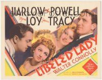 5c238 LIBELED LADY TC '36 close ups of Jean Harlow, Myrna Loy, Spencer Tracy & William Powell!