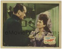 5c748 LODGER LC '43 great close up of inspector George Sanders holding knife by Merle Oberon!