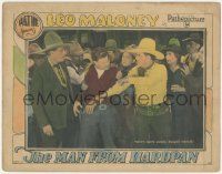 5c759 MAN FROM HARDPAN LC '27 cowboy Leo Maloney in yellow shirt & hat turns in escaped convict!