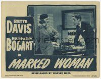 5c768 MARKED WOMAN LC #4 R47 c/u of Bette Davis staring at Humphrey Bogart standing behind desk!