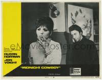 5c771 MIDNIGHT COWBOY int'l LC #1 '69 Dustin Hoffman stares at smoking Brenda Vaccaro, Schlesinger