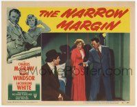 5c792 NARROW MARGIN LC #6 '52 Richard Fleischer classic film noir, Charles McGraw pointing gun!