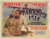 5c295 PARADISE ISLE TC '37 Warren Hull & sexy tropical Movita in a romance of the South Seas!
