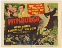 5c302 PITTSBURGH TC R53 John Wayne, Randolph Scott, sexy Marlene Dietrich, The Roaring '20s!