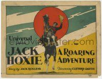 5c330 ROARING ADVENTURE TC '25 great image of cowboy Jack Hoxie about to fall off rearing horse!