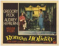 5c861 ROMAN HOLIDAY LC #3 '53 naked Princess Audrey Hepburn covered only by a towel!