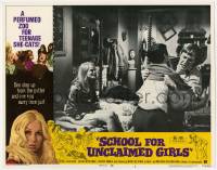 5c877 SCHOOL FOR UNCLAIMED GIRLS LC #5 '73 a perfumed zoo for teenage she-cats, one kiss from jail!