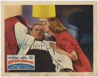 5c895 SLATTERY'S HURRICANE LC #5 '49 c/u of sexy Veronica Lake kissing Richard Widmark on couch!