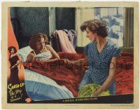 5c897 SMASH-UP LC #7 '46 woman looks at sexy Susan Hayward laying in bed, The Story of a Woman!