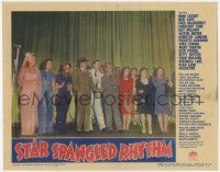5c912 STAR SPANGLED RHYTHM LC '43 Alan Ladd & Paramount's best 1940s stars in lineup on stage!