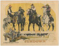 5c931 SUNDOWN LC '24 Roy Stewart & other cowboys on their horses because the prairie is afire!