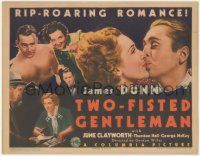 5c430 TWO-FISTED GENTLEMAN TC '36 close up of James Dunn kissing pretty June Clayworth, boxing!
