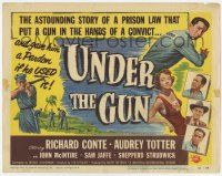 5c435 UNDER THE GUN TC '51 convict Richard Conte on the run, sexy Audrey Totter!