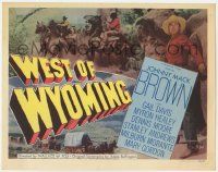 5c455 WEST OF WYOMING TC '50 western cowboy Johnny Mack Brown with gun drawn & with horse!