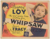 5c463 WHIPSAW TC '35 undercover cop Spencer Tracy does his duty & arrests jewel thief Myrna Loy!