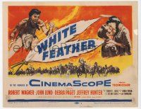 5c465 WHITE FEATHER TC '55 Robert Wagner & Native American Debra Paget!