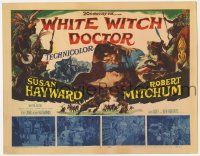 5c468 WHITE WITCH DOCTOR TC '53 art of Susan Hayward & Robert Mitchum in African jungle!