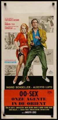 5f450 008: OPERATION EXTERMINATE Italian locandina '65 Umberto Lenzi, cool spy art!