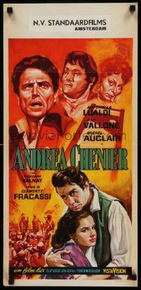 5f453 ANDREA CHENIER Italian locandina '55 art of Michel Auclair & Lualdi by G. Bartolomei!