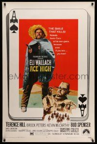 5g021 ACE HIGH 1sh '69 Eli Wallach, Terence Hill, spaghetti western, ace of spades design!