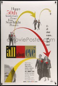 5g038 ALL ABOUT EVE DS 1sh R00 Bette Davis & Anne Baxter classic, Marilyn Monroe shown!
