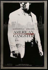 5g045 AMERICAN GANGSTER teaser DS 1sh '07 close-up of Russell Crowe, Ridley Scott directed!