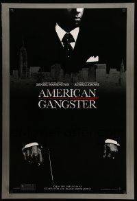 5g044 AMERICAN GANGSTER teaser DS 1sh '07 close-up of Denzel Washington, Ridley Scott directed!