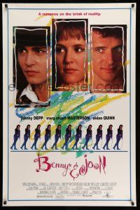 5g092 BENNY & JOON 1sh '93 Johnny Depp, Mary Stuart Masterson, Quinn, romance on the brink!