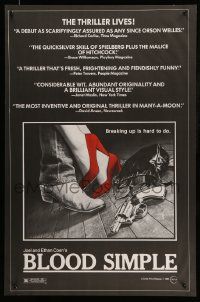 5g108 BLOOD SIMPLE 1sh '85 Joel & Ethan Coen, Frances McDormand, cool film noir gun image!