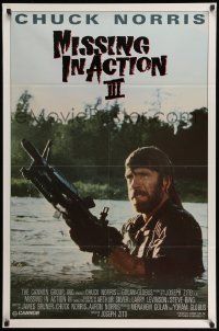 5g120 BRADDOCK: MISSING IN ACTION III int'l 1sh '88 great image of Chuck Norris w/ M-60 machine gun!