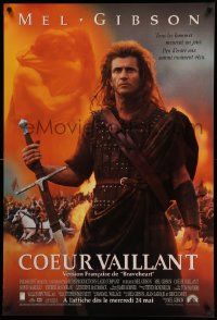 5g125 BRAVEHEART advance Canadian 1sh '95 Mel Gibson as Wallace in the Scottish Rebellion!