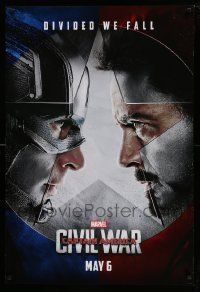 5g146 CAPTAIN AMERICA: CIVIL WAR teaser DS 1sh '16 Marvel Comics, Chris Evans, Robert Downey Jr.!
