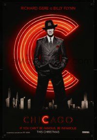5g166 CHICAGO teaser 1sh '02 great full-length image of Richard Gere as Billy Flynn!