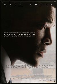 5g191 CONCUSSION advance DS 1sh '15 great close-up image of focused and intense Will Smith!