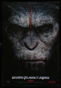 5g218 DAWN OF THE PLANET OF THE APES style A teaser DS 1sh '14 super close-up of Caesar!