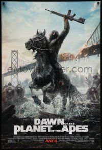 5g220 DAWN OF THE PLANET OF THE APES style C advance DS 1sh '14 great image of ape on horseback!