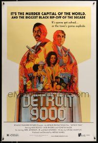 5g235 DETROIT 9000 1sh R98 Alex Rocco in the murder capital of the world, cool montage art!