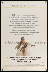 5g237 DEVILS 1sh '71 white style, directed by Ken Russell, Oliver Reed & Vanessa Redgrave!