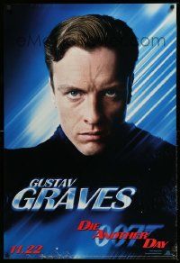 5g244 DIE ANOTHER DAY teaser 1sh '02 James Bond 007, portrait of Toby Stephens as Gustav Graves!