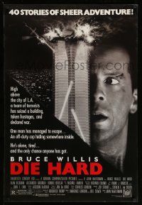 5g246 DIE HARD 1sh '88 Bruce Willis vs twelve terrorists, action classic!