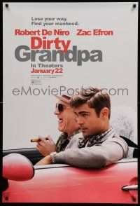 5g251 DIRTY GRANDPA teaser DS 1sh '16 Robert De Niro, Zac Efron, lose your way. find your manhood!
