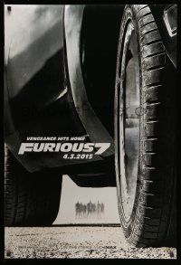 5g316 FURIOUS 7 teaser DS 1sh '15 Jason Statham, Dwayne Johnson, Vin Diesel, close up image of car!